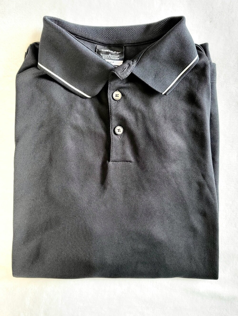 Nike Golf Dri-Fit Black Short Sleeve Polo Shirt - Size L
